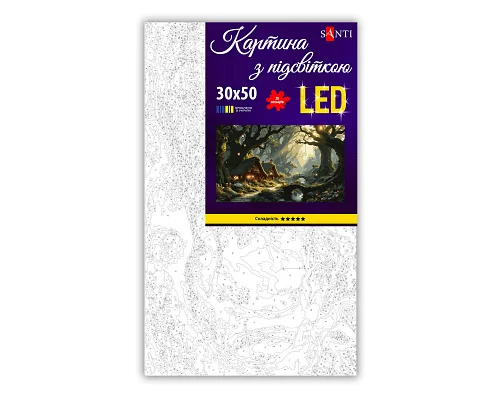 Картина по номерам Магический лес 30х50 см LED подсветка SANTI (955562)