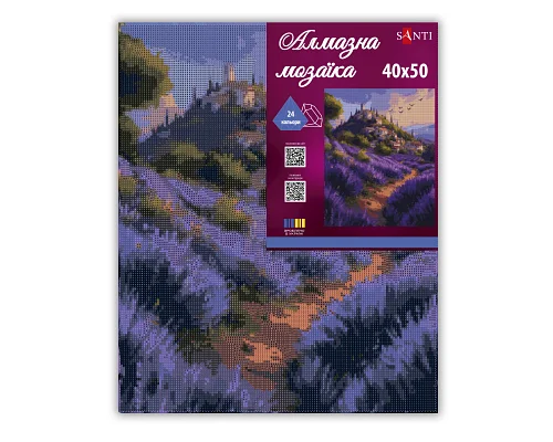 Алмазная мозаика SANTI Лаванда Прованса 40х50 см на подрамнике (956054)