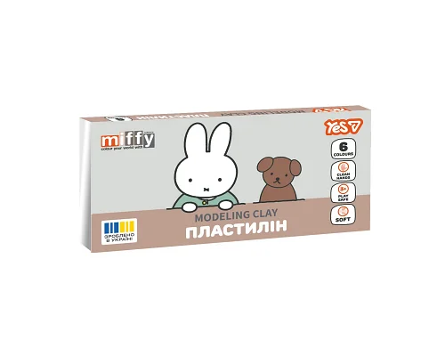 Пластилін Yes Miffy 6 кольорів 120 г (540726)