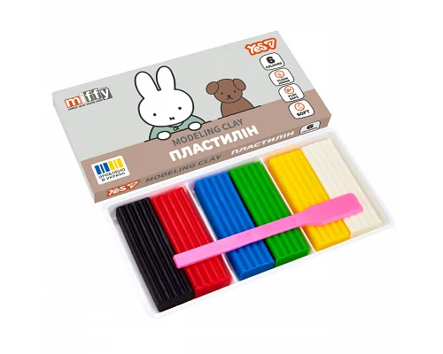 Пластилін Yes Miffy 6 кольорів 120 г (540726)