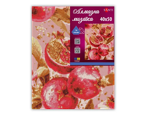 Алмазная мозаика SANTI Золотой гранат 40х50 см на подрамнике (956059)