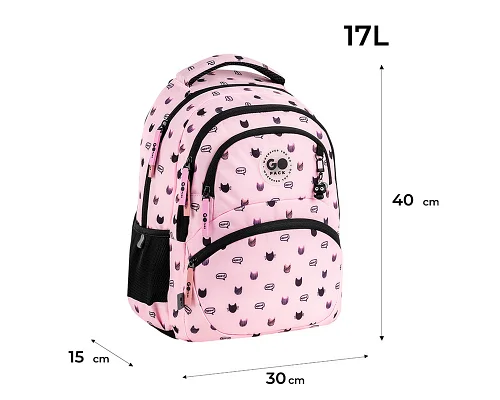 Рюкзак шкільний шкільний GoPack Education Meow Cats спинка 40 см (GO26-175M-1)