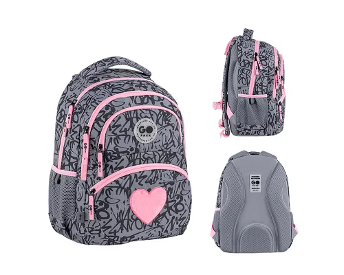 Рюкзак шкільний шкільний GoPack Education Fluffy Heart спинка 40 см (GO26-175M-4)