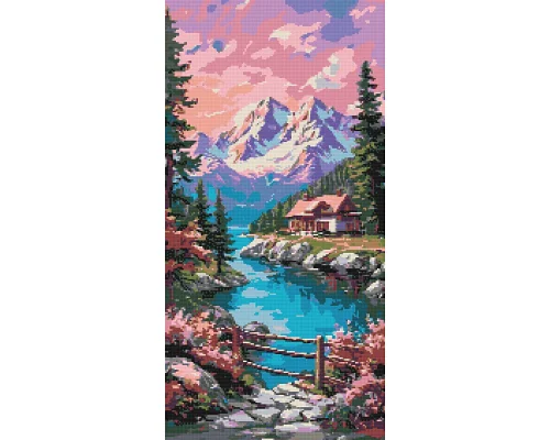 Алмазная мозаика XXL Спокойствие вершин 40x80 см Оригами (OD5146)