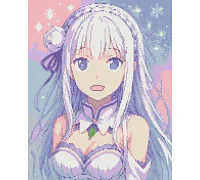 Алмазна мозаїка Аніме Емілія re-zero 40х50 см Орігамі (OD6013)
