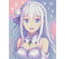 Алмазна мозаїка Аніме Емілія re-zero 40х50 см Орігамі (OD6013)