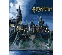 Картина за номерами Harry Potter: Гоґвортс вночі з фарбами металік extra Warner Bros. 40х50 Ідейка (KHO5230)
