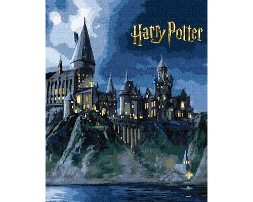 Картина за номерами Harry Potter: Гоґвортс вночі з фарбами металік extra Warner Bros. 40х50 Ідейка (KHO5230)