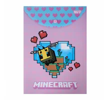 Папка-конверт Yes А4 на кнопці Minecraft.Spring Bee вертикальна (492339)