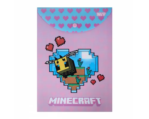 Папка-конверт Yes А4 на кнопці Minecraft.Spring Bee вертикальна (492339)