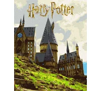 Картина за номерами Harry Potter: Пейзаж Гоґвортсу з фарбами металік Warner Bros. 40х50 Ідейка (KHO5232)