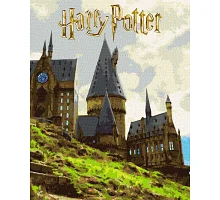 Картина за номерами Harry Potter: Пейзаж Гоґвортсу з фарбами металік Warner Bros. 40х50 Ідейка (KHO5232)