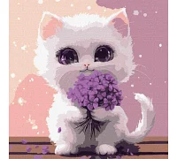 Картина за номерами Сонячний мурчик art_selena_ua 30х30 Ідейка (KHO6772)