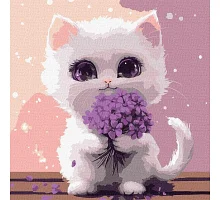 Картина за номерами Сонячний мурчик art_selena_ua 30х30 Ідейка (KHO6772)