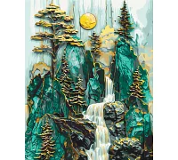 Картина по номерам Лесной пейзаж с красками металик 40x50 см Оригами (LW3453)