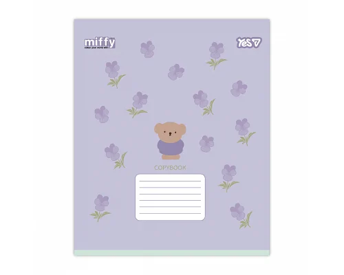 Тетрадь школьная Yes Miffy Flowers А5 12 листов клетка (768708)