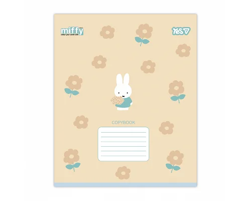 Тетрадь школьная Yes Miffy Flowers А5 12 листов клетка (768708)