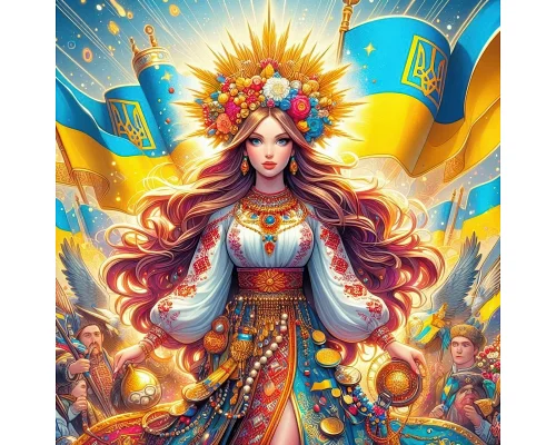 Алмазна мозаїка Жінка Україна 20*20см Dreamtoys (S10300)