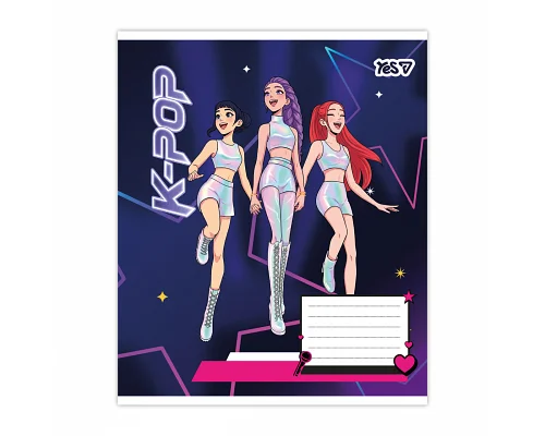 Зошит шкільний Yes K-POP musik А5 18 аркушів клітинка (768950)