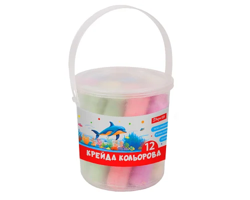 Крейда кольорова 1Вересня Classic JUMBO 12 штук у відрі (400548)