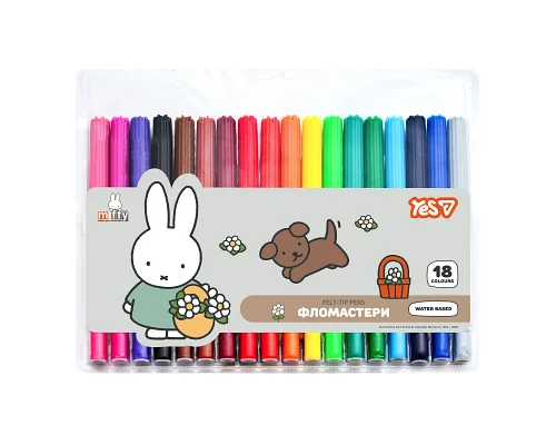 Фломастери Yes Miffy 18 кольорів (650605)