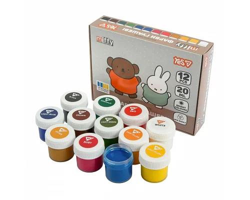 Фарби гуашеві Miffy 12 кольорів 20 мл YES (230446)
