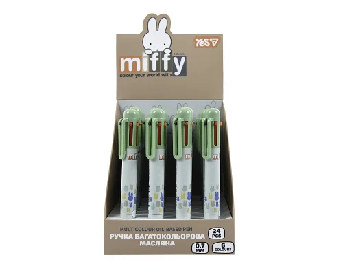 Ручка шариковая автоматическая Miffy 0,7 мм 6 цветов YES (412297)