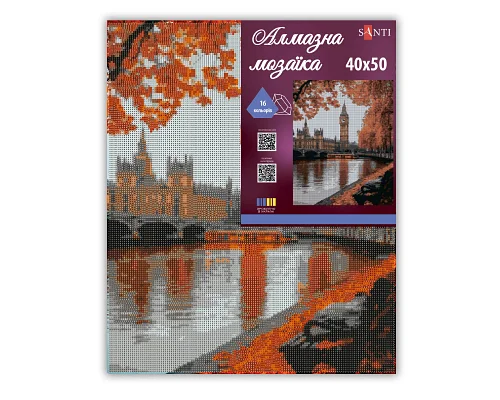 Алмазная мозаика SANTI Осенний Лондон 40х50 см на подрамнике (956060)