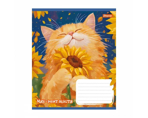 Зошит шкільний 1Вересня Sunny cat А5 18 аркушів клітинка (768771)
