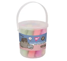 Крейда кольорова Yes Pusheen JUMBO 12 штук у відрі (400550)