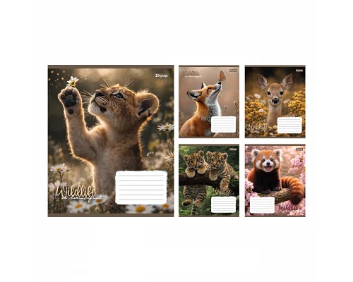 Зошит шкільний 1Вересня Wildlife is beautiful А5 18 аркушів клітинка (769144)