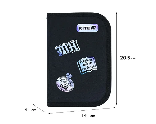 Пенал без наповнення Kite Monster High, 1 відділення, 2 відвороти (MH26-622)