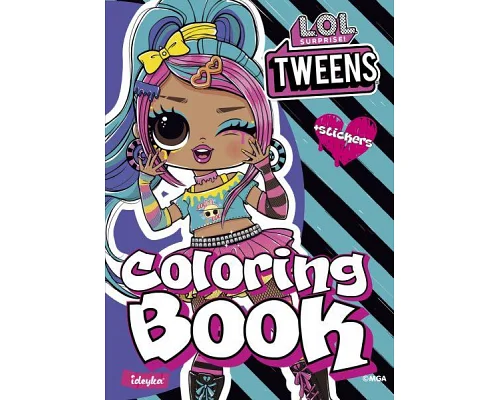 Книжка-розмальовка зі стікерами Tweens Emma Emo 21x29 Ідейка (LCB8)