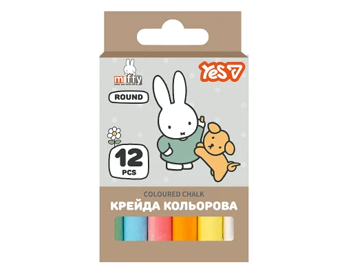 Крейда кольорова Yes Miffy 12 шт., кругла (400564)