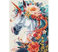 Картина за номерами Квітковий єдиноріг art_selena_ua 30х40 Ідейка (KHO6890)