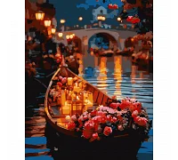 Картина по номерам SANTI Розы в лодке 40х50 см LED подсветка (956661)