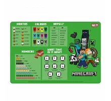 Підкладка пластикова для столу Yes Minecraft з підказками англійська мова 42*29см (492361)