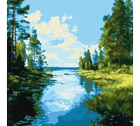 Картина по номерам Тень и блеск воды art_selena_ua 40х40 Идейка (KHO6408)