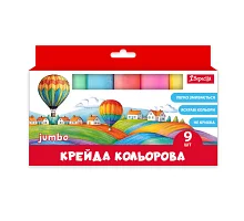 Крейда кольорова 1Вересня Classic JUMBO 9 штук (400560)