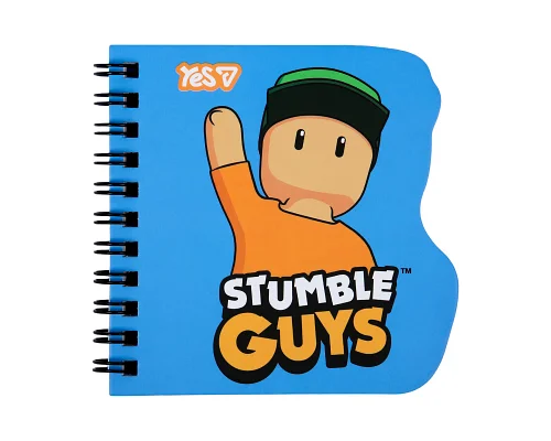 Блокнот фигурный Yes Stumble Guys Blue 100x100 30 листов клетка (152186)