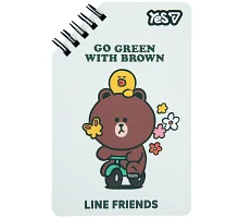 Блокнот Yes Line Friends Go Green95x145 60 аркушів лінія (152225)