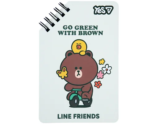 Блокнот Yes Line Friends Go Green 95x145 60 листов линия (152225)