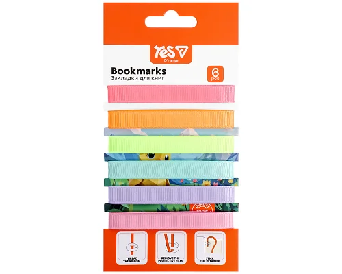 Закладки для книг Yes Orange Line 6 шт пастельные цвета (708849)