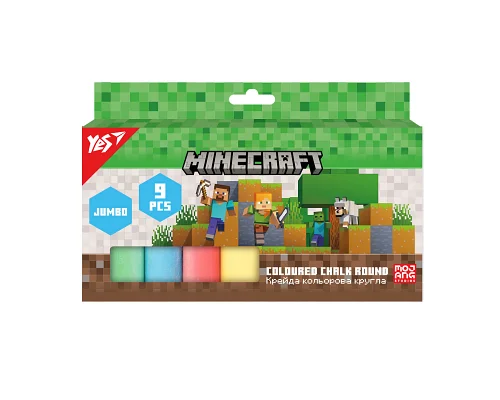 Крейда кольорова Yes Minecraft JUMBO 9 штук (400561)