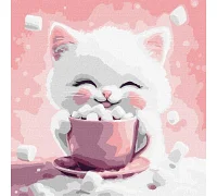 Картина за номерами Какао для котика (картина № 2) art_selena_ua 30х30 Ідейка (KHO6770)