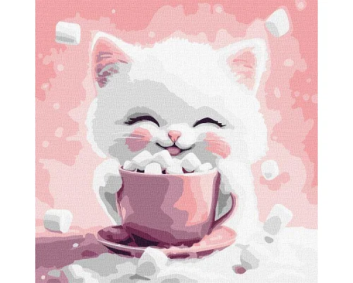 Картина за номерами Какао для котика (картина № 2) art_selena_ua 30х30 Ідейка (KHO6770)