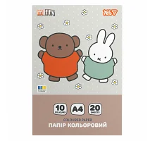 Бумага цветная односторонняя Yes Miffy 20 листов А4 скоба (955498)