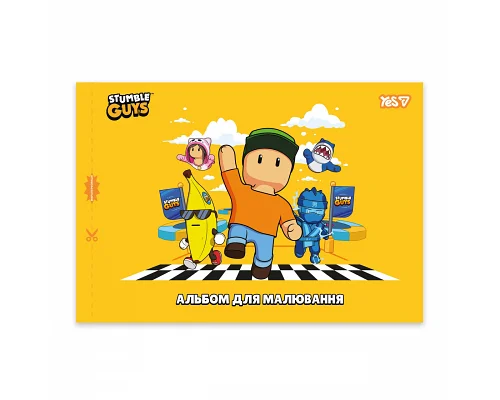 Альбом для малювання Yes А4 12аркушів скоба, з перфорацією Stumble Guys (130611)