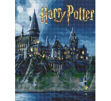 Алмазна мозаїка Harry Potter: Гоґвортс вночі 40х50 см Ідейка (AMO20364)