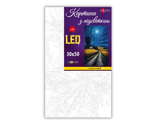 Картина по номерам SANTI Украинские степи 30х50 см LED подсветка (956544)